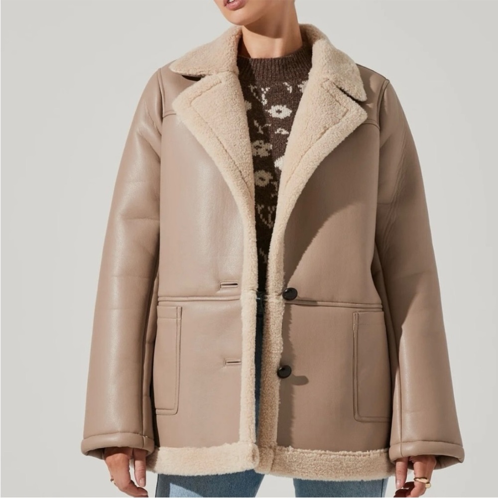 Astr Taupe Teddy Jacket